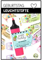 Vorschau - Mal- und Bastelvorlagen - Geburtstagsgeschenk: Leuchtstift - Deckblatt