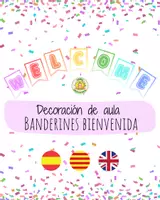Vista previa - Decoración del aula - Banderines de colores BIENVENIDOS - CAST / CAT / ENG - Portada