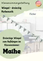 Vorschau - Poster - Klassenzimmergestaltung - Wimpel Mathematik - Deckblatt