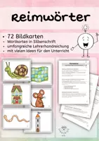 Vorschau - Spiele - Reimwörter entdecken - 72 Bildkarten und Wortkarten mit Ideen für den Unterricht - reimen im Anfangsunterricht - Deckblatt