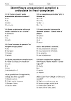 anteprima - Quiz - Identificare preposizioni semplici e articolate in frasi complesse - Quiz - Pagina 2