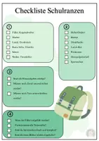 Vorschau - Anderer Materialtyp - Checkliste / Packliste für Schulranzen | für jeden Tag - Seite 1