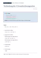 Vorschau - Arbeitsblätter - Terme - Verbindung der 4 Grundrechnungsarten - Seite 1