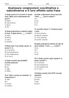anteprima - Quiz - Analizzare congiunzioni coordinative e subordinative e il loro effetto sulla frase - Quiz - Pagina 1