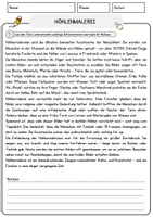 Vorschau - Arbeitsblätter - Höhlenmalerei Arbeitsblätter mit Fragen + Lösungen AB - Seite 1