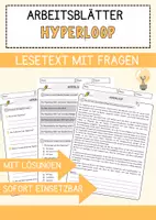 Vorschau - Arbeitsblätter - Hyperloop Arbeitsblätter mit Fragen + Lösungen AB - Deckblatt