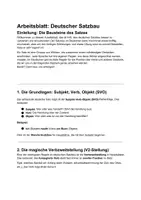 Vorschau - Arbeitsblätter - Deutscher Satzbau mit Lösungen! - Deckblatt
