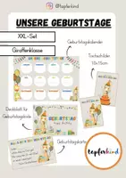Vorschau - Mal- und Bastelvorlagen - XXL-Set: Unsere Geburtstage (Giraffenklasse) - Deckblatt