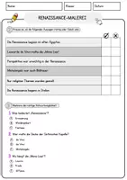 Vorschau - Arbeitsblätter - Renaissance-Malerei Arbeitsblätter mit Fragen + Lösungen AB - Seite 2