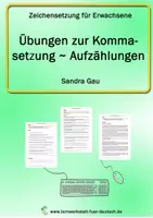 Vorschau - Unterrichtsreihen - Übungen zur Kommasetzung - Aufzählungen - Deckblatt