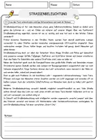 Vorschau - Arbeitsblätter - Straßenbeleuchtung Arbeitsblätter mit Fragen + Lösungen AB - Seite 1
