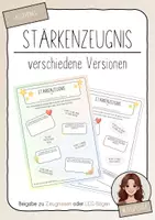 Vorschau - Mal- und Bastelvorlagen - Stärkenzeugnis - Zeugnisbeigabe / das wahre Zeugnis - Deckblatt