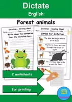 Vorschau - Test - GRATIS - Dictate Forest animals - Englisch Ditkat - Deckblatt
