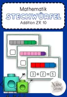Vorschau - Stationenlernen - Steckwürfel Addition im Zahlenraum 10 - Deckblatt