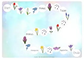 Vorschau - Unterrichtsreihen - Würfelspiel Frühblüher - DaZ/DaF - in Farbe & SW - Seite 1