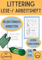 Vorschau - Arbeitsblätter - Littering Arbeitsblätter zu Müll Abfall Arbeitsheft - Deckblatt