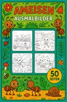 Vorschau - Mal- und Bastelvorlagen - Ameisen Ausmalbilder (50 Malvorlagen) inkl. Stundenentwurf (PDF) - Deckblatt