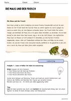 Vorschau - Arbeitsblätter - Den Inhalt einer Fabel erschließen-Die Maus und der Frosch (inkl. Musterlösung) - Seite 1