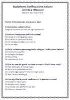 anteprima - Esercizi - Esploriamo l´unificazione italiana - Attività e riflessioni - Scheda di lavoro - Pagina 1