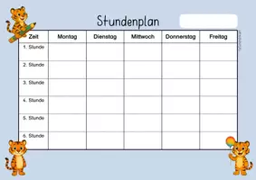 Vorschau - Arbeitsblätter - Tigerklasse - Stundenplan - Seite 2