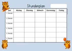 Vorschau - Arbeitsblätter - Eulenklasse - Stundenplan - Seite 2