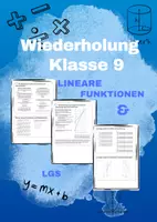 Vorschau - Arbeitsblätter - Wiederholung Klasse 9 - Lineare Funktionen und LGS - Deckblatt