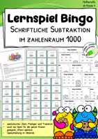 Vorschau - Spiele - Bingo: Lernspiel - Schriftliche Subtraktion im Zahlenraum 1000 - Deckblatt