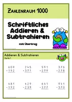 Vorschau - Stationenlernen - Kartei: Schriftliche Addition & Subtraktion im ZR 1000 - Seite 2