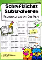 Vorschau - Arbeitsblätter - Schriftliche Subtraktion im ZR 1000 – Rechnen im Heft - Deckblatt