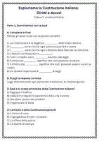 anteprima - Esercizi - Esploriamo la Costituzione italiana - Diritti e doveri - Scheda di lavoro - Pagina 1
