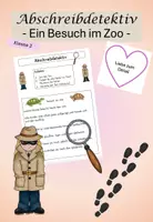 Vorschau - Arbeitsblätter - Abschreibdetektiv: Besuch im Zoo (Kl. 2) - Deckblatt