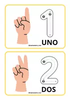 Vista previa - Tarjetas / Manipulativos - TARJETAS DE CONTEO CON APOYO VISO-GESTUAL @mamarstra_mar - página 1