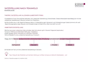 Vorschau - Arbeitsblätter - Satzstellung TeKaMoLo | Grammatik | B2 - Seite 1