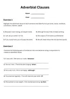 Vorschau - Arbeitsblätter - Adverbial Clauses Übungen - Deckblatt