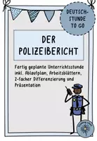 Vorschau - Stundenentwürfe - Einführung: (Polizei-)Bericht schreiben (2-fach differenziert) - Deckblatt