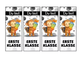 Vorschau - Mal- und Bastelvorlagen - Affenklasse Lesezeichen als Geschenk zur Einschulung - Seite 2