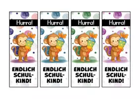 Vorschau - Mal- und Bastelvorlagen - Affenklasse Lesezeichen als Geschenk zur Einschulung - Seite 3