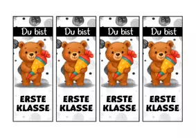 Vorschau - Mal- und Bastelvorlagen - Bärenklasse Lesezeichen als Geschenk zur Einschulung - Seite 2