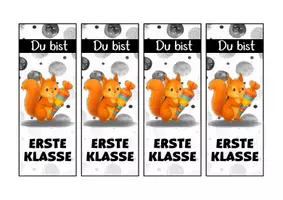 Vorschau - Mal- und Bastelvorlagen - Eichhörnchenklasse Lesezeichen als Geschenk zur Einschulung - Seite 2