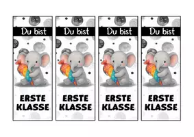 Vorschau - Mal- und Bastelvorlagen - Elefantenklasse Lesezeichen als Geschenk zur Einschulung - Seite 2