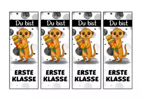 Vorschau - Mal- und Bastelvorlagen - Erdmännchenklasse Lesezeichen als Geschenk zur Einschulung - Seite 2