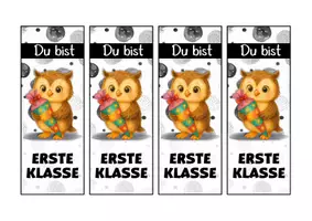 Vorschau - Mal- und Bastelvorlagen - Eulenklasse Lesezeichen als Geschenk zur Einschulung - Seite 2