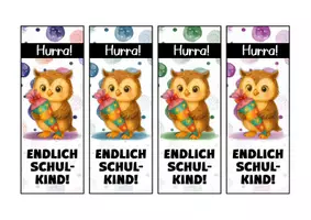 Vorschau - Mal- und Bastelvorlagen - Eulenklasse Lesezeichen als Geschenk zur Einschulung - Seite 3