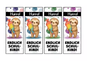 Vorschau - Mal- und Bastelvorlagen - Faultierklasse Lesezeichen als Geschenk zur Einschulung - Seite 3
