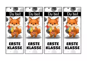 Vorschau - Mal- und Bastelvorlagen - Fuchsklasse Lesezeichen als Geschenk zur Einschulung - Seite 2