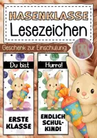 Vorschau - Mal- und Bastelvorlagen - Hasenklasse Lesezeichen als Geschenk zur Einschulung - Deckblatt