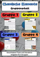 Vorschau - Arbeitsblätter - Chemische Elemente Gruppenarbeit: Metalle, Nichtmetalle, Edelgase - Deckblatt