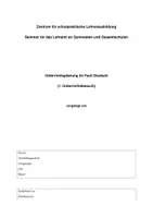 Vorschau - Stundenentwürfe - UB Entwurf: Bedeutung des Tagebuchs für Anne Frank - Deckblatt