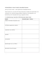 Vorschau - Stundenentwürfe - Unterrichtseinheit: Charakterisierung Anne Frank - Seite 1
