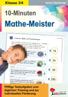 Vorschau - Arbeitsblätter - 10-Minuten-Mathe-Meister Klasse 3-4 | Mathematik Grundschule Klasse 3-4 | Textaufgaben, Sachrechnen, sinnentnehmendes Lesen, tägliches Training, Grundschrift, Lösungen - Deckblatt
